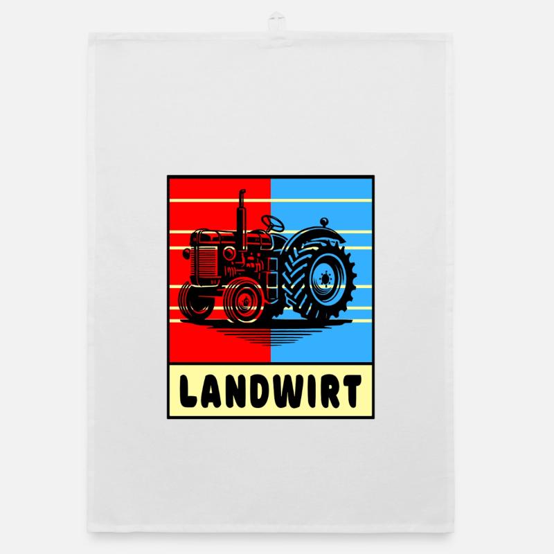 Tractor Farmer Design Organic dish towel