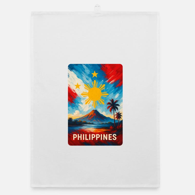Conception du drapeau du paysage des Philippines Torchon bio