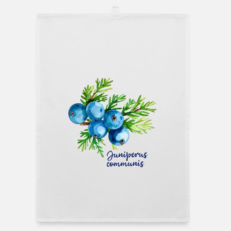 Juniperus communis - botanical illustration Organic dish towel