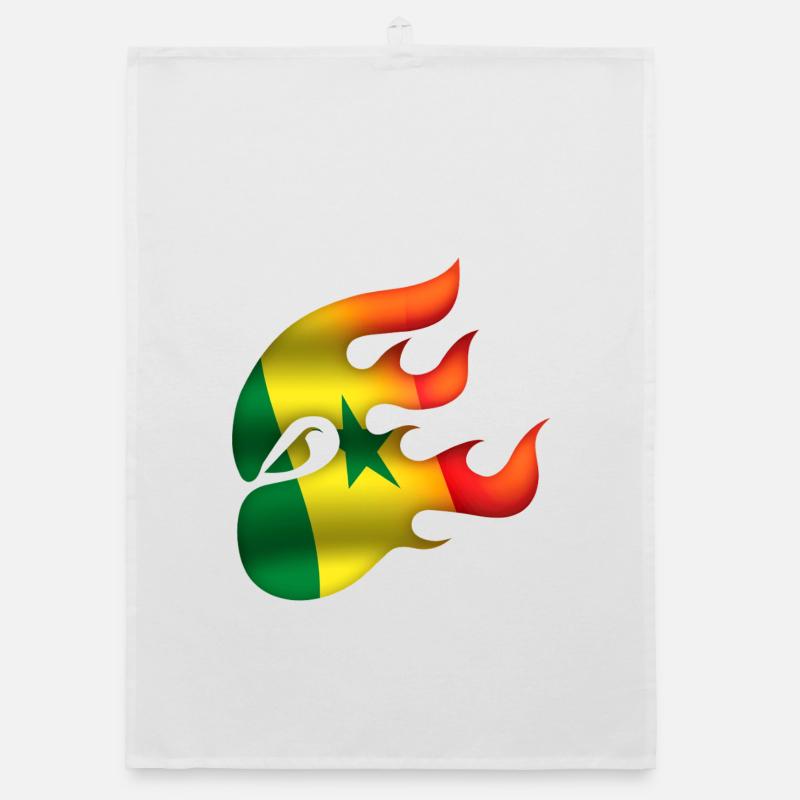 Drapeau du Sénégal - Sénégal - Ninja - Torchon bio - blanc