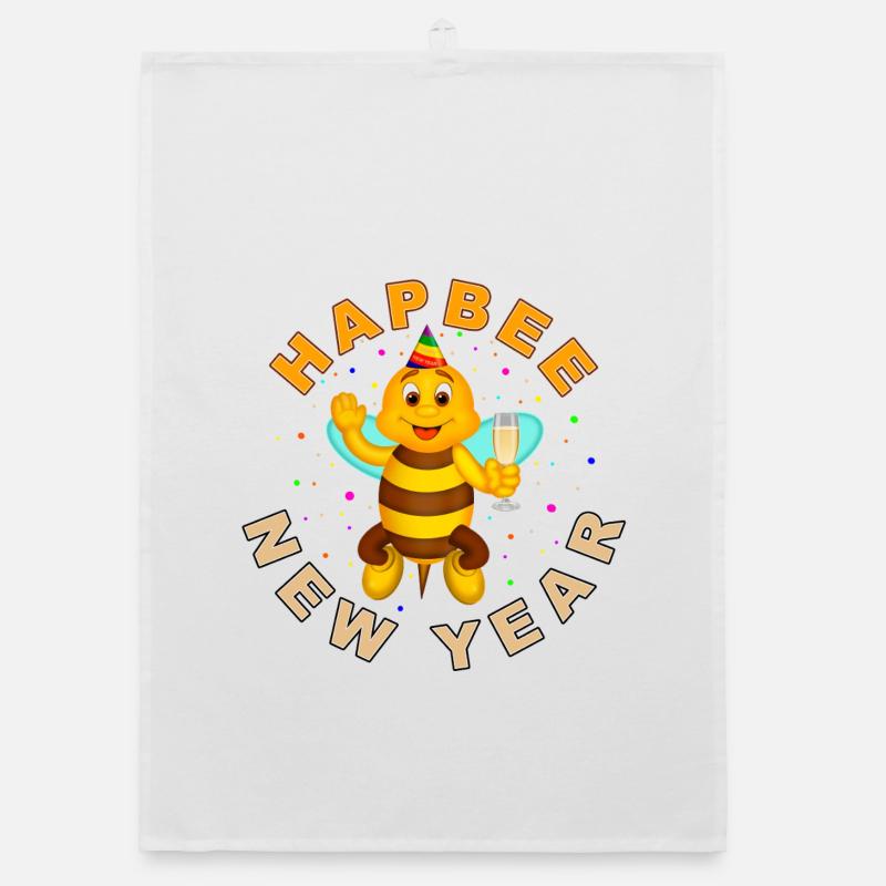 HAPBEE New Year with text Organic dish towel