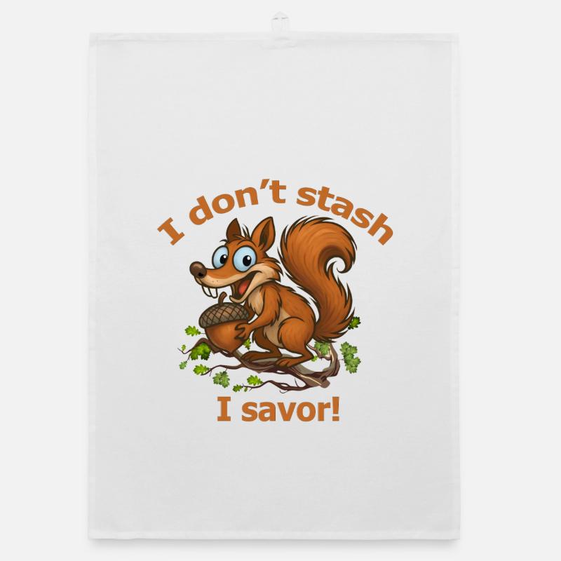 Verspieltes Eichhörnchen mit Eichel-Design Organic Geschirrtuch