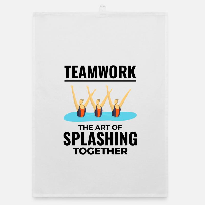 Triumphant Synchronised Swimmers Design Organic dish towel