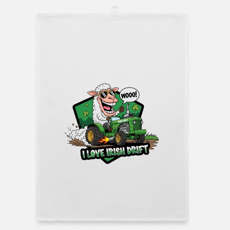Irisches Drift Schaf Auto Design Organic Geschirrtuch