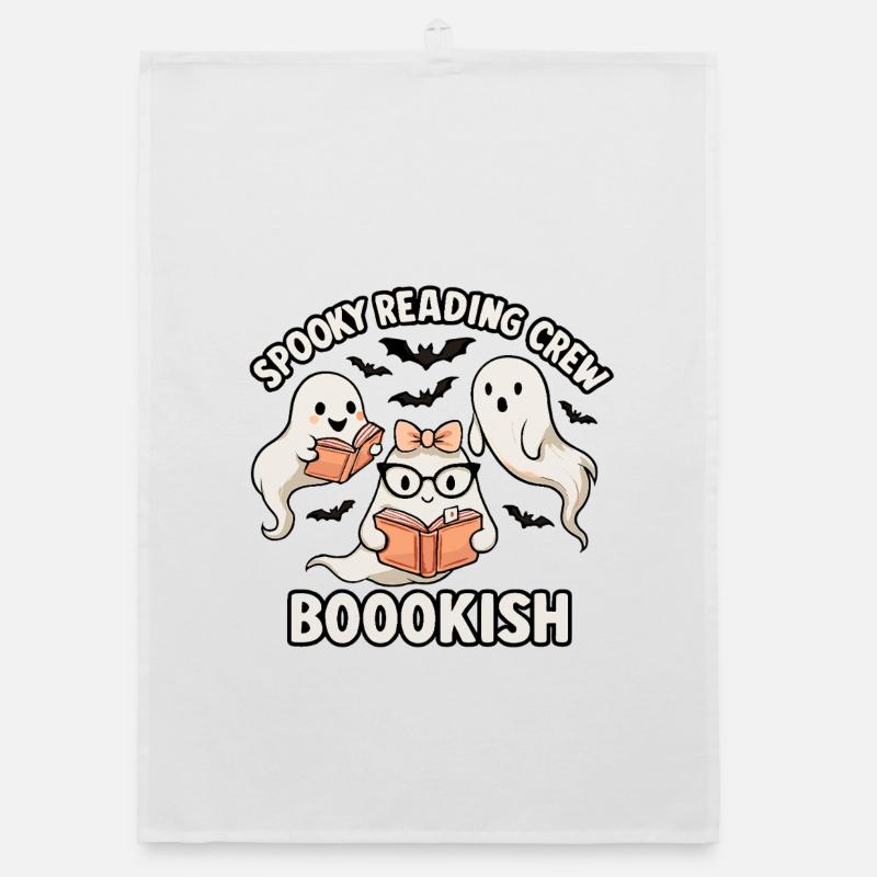 Ghostly Readers Squad Organic dish towel