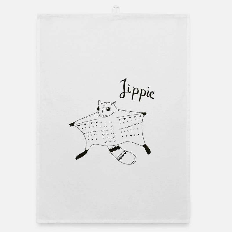 Flying squirrels approaching Organic dish towel