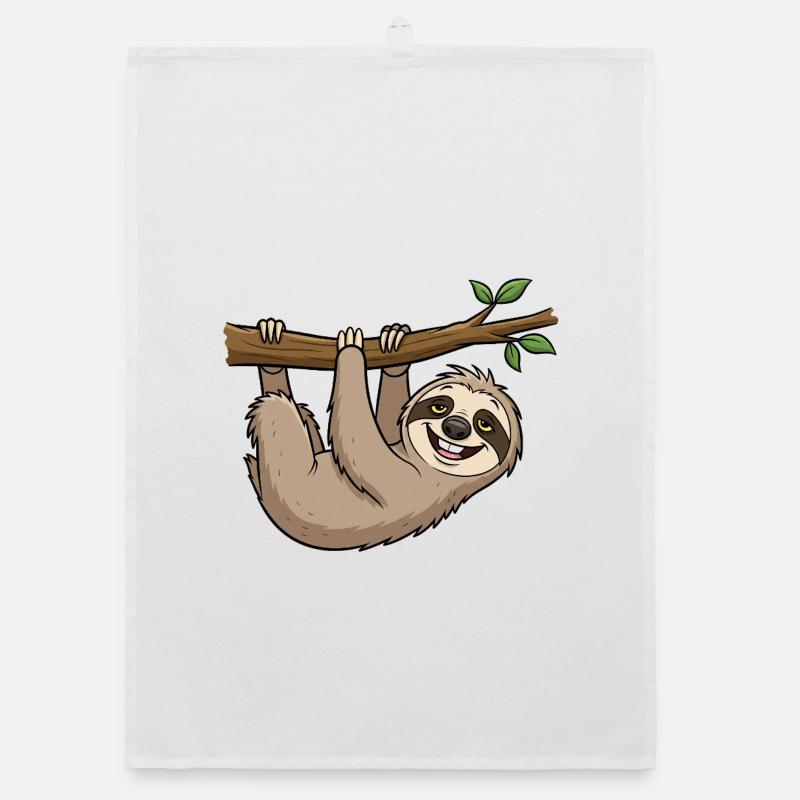 Playful sloth Organic dish towel