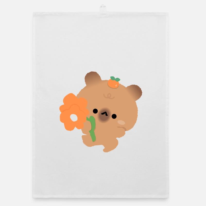 Romantisches Capybara Organic Geschirrtuch