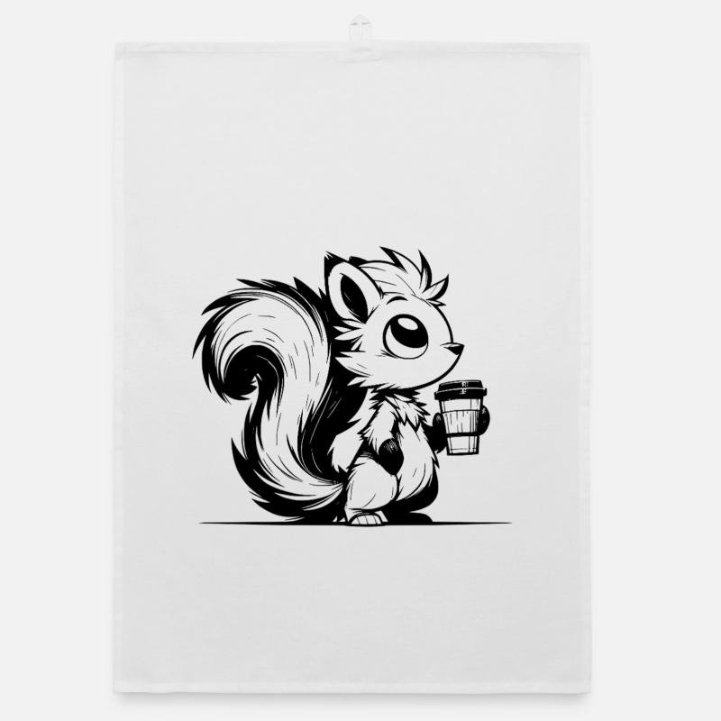 More coffee, less stress Squirrel Day Organic dish towel