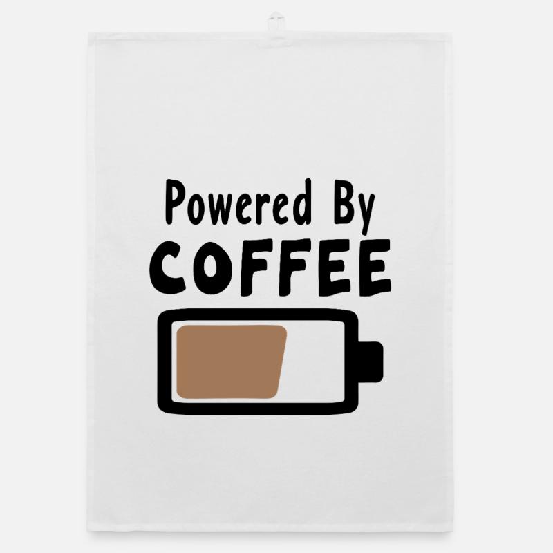Powered By Coffee - Kaffee Statement Spruch Organic Geschirrtuch