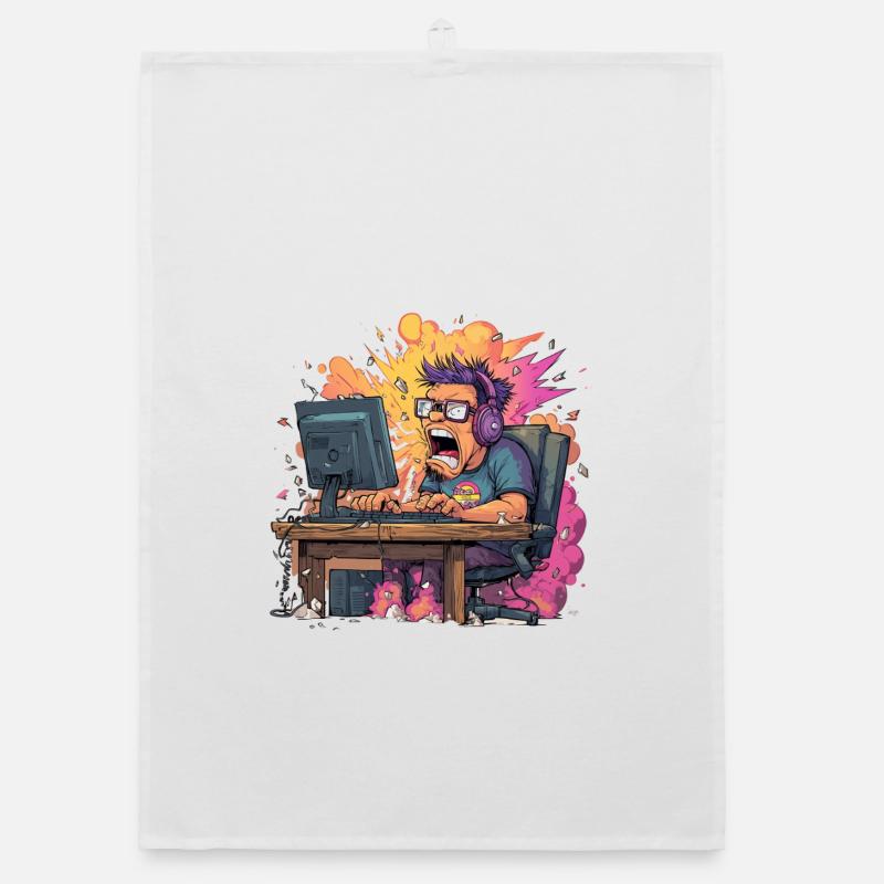 Gaming Rage Explosion – Zocker im Rage Mode Organic Geschirrtuch