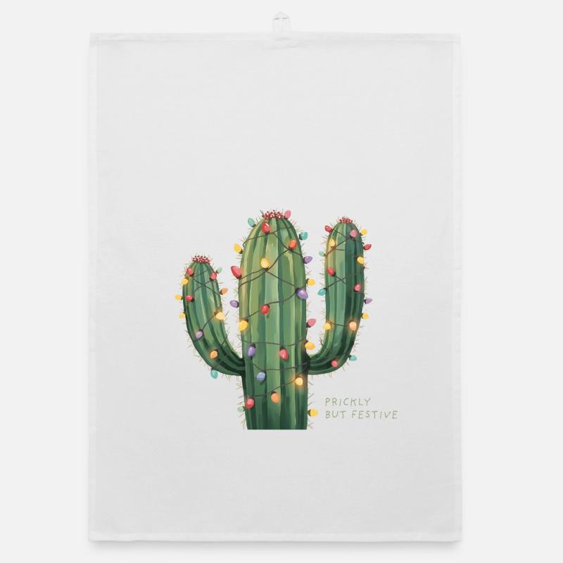 Weihnachtskaktus – Prickly but Festive Organic Geschirrtuch