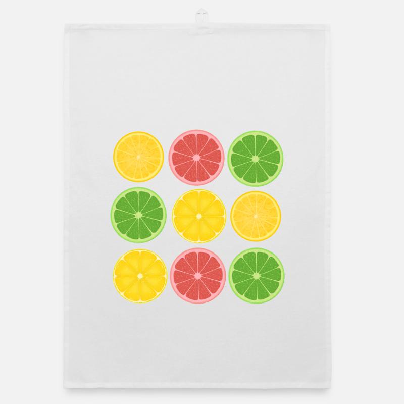 Frucht-Zitrus-Color-Blocking-Design Organic Geschirrtuch