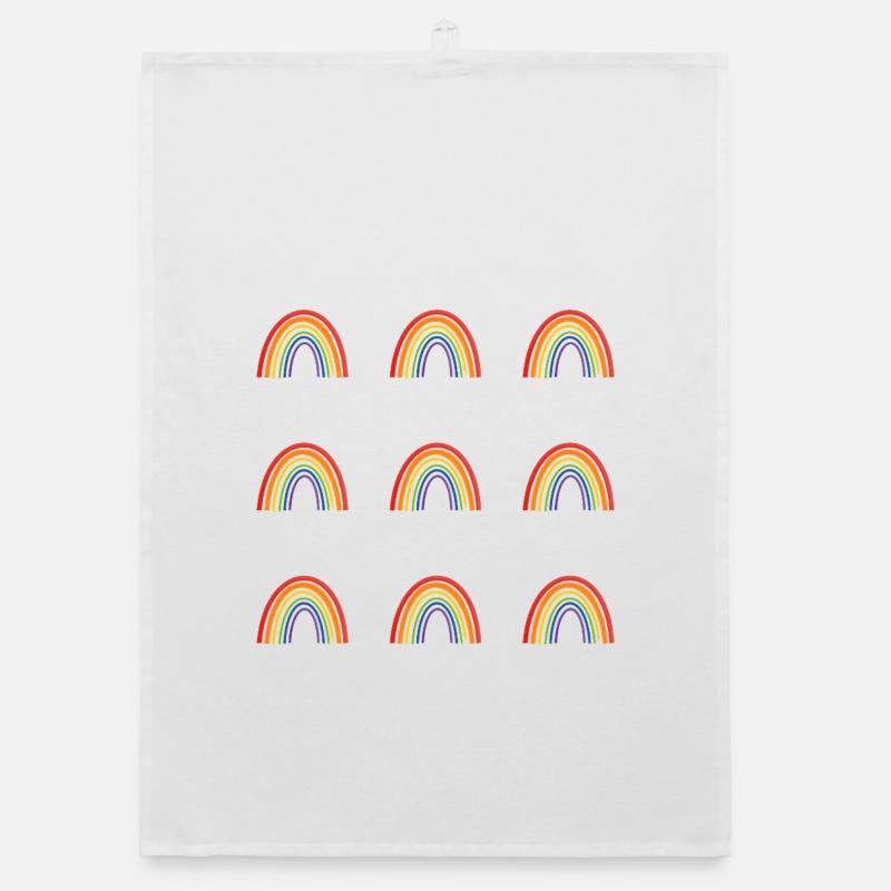 Vivid Rainbow Pattern for LGBT Pride Apparel Organic dish towel