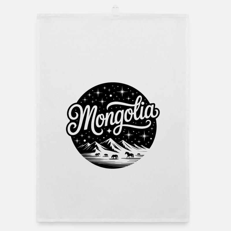 Mongolie - Conception de souvenirs Torchon bio