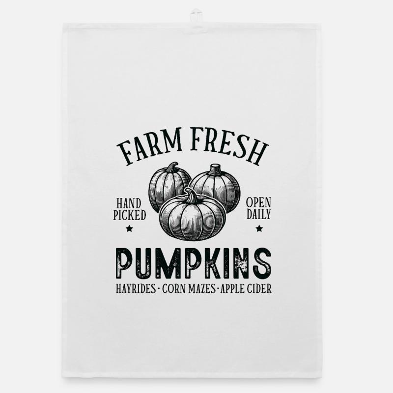 Autumn Pumpkins with Rustic Style Organic dish towel