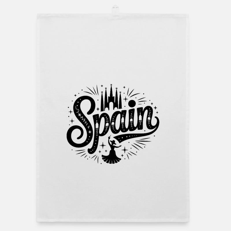 Espagne - Conception de souvenirs Torchon bio