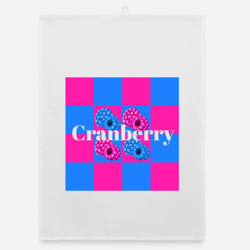 Vibrant berry patterns on color block background Organic dish towel