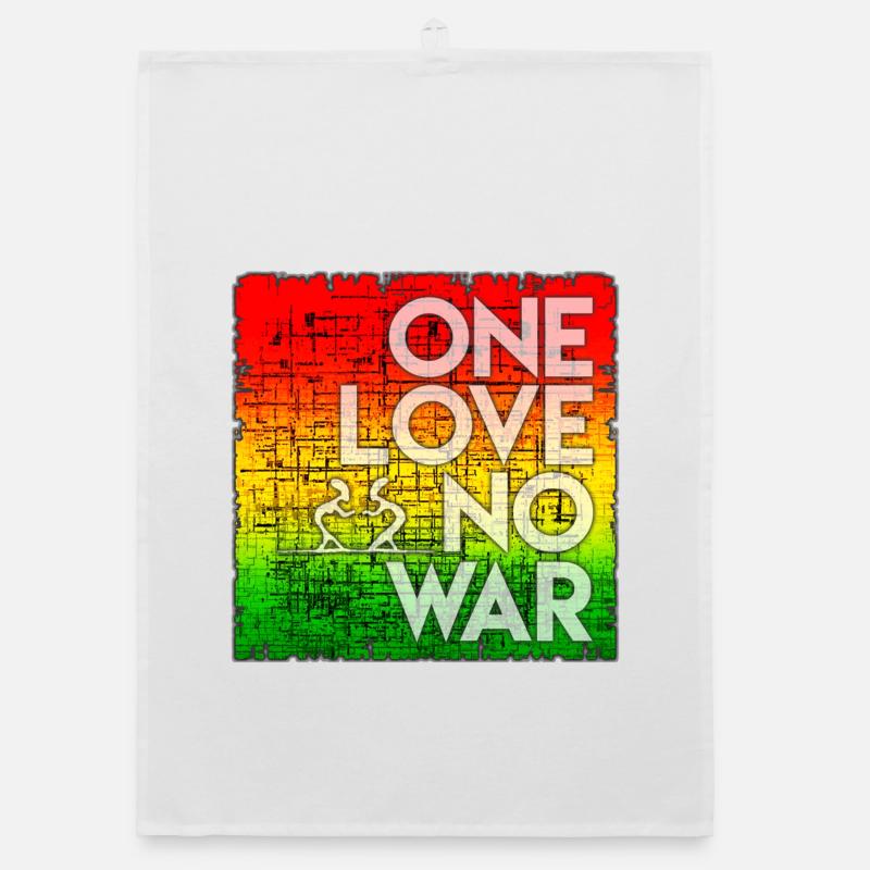 Déclaration de paix dans le design de l’arc-en-ciel Torchon bio