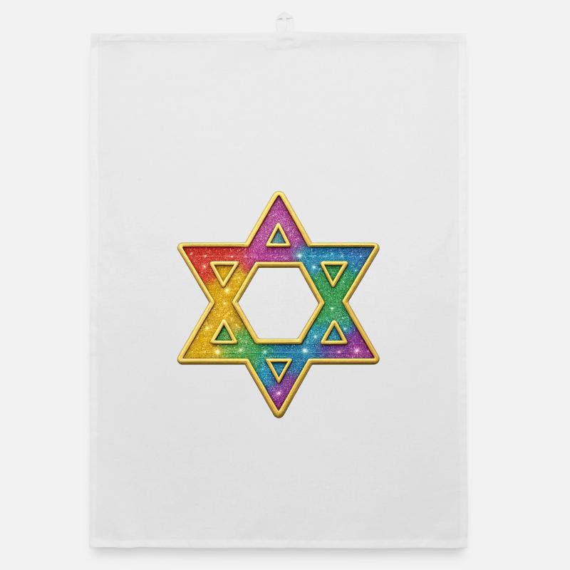 Rainbow Star Decor Organic dish towel