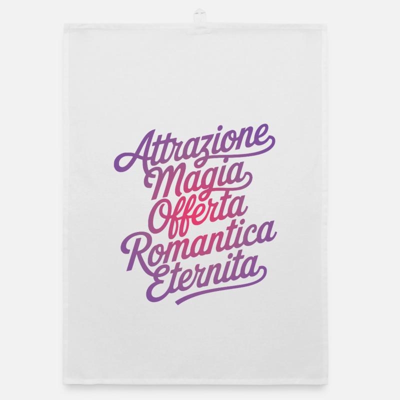 Romantic Design with Magic Effect - Organic dish towel - white