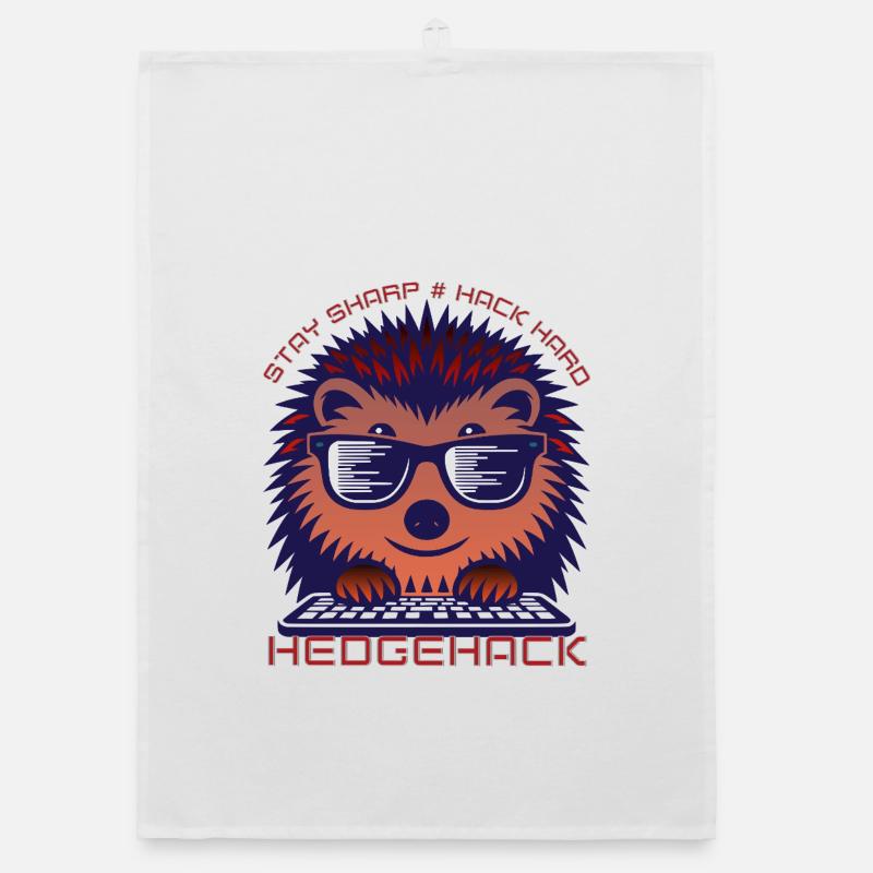 Igel Codierung Enthusiast T-Shirt - Organic Geschirrtuch - Weiß