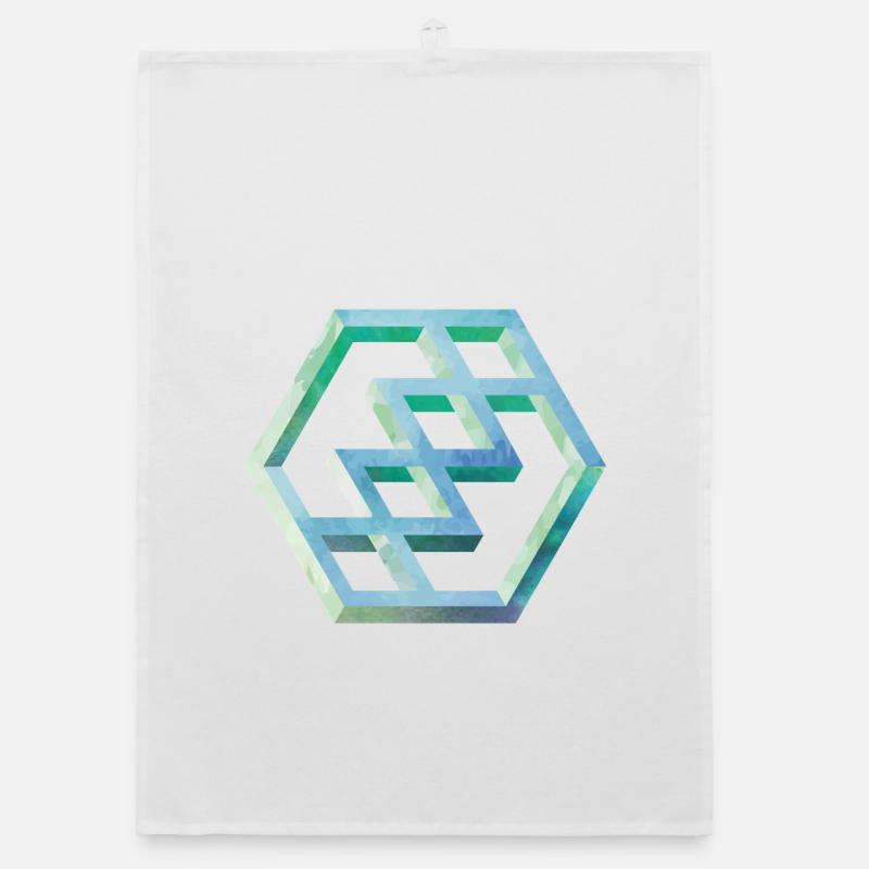 Geometric Hexagon Pattern Art Organic dish towel
