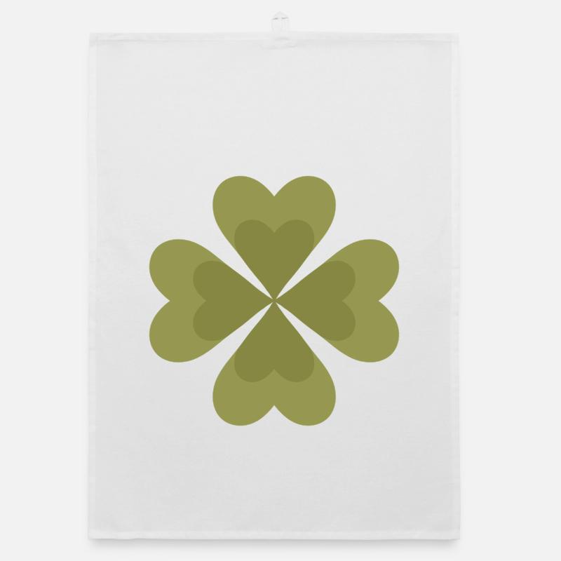 Four-Leaf Clover Pattern Design Organic dish towel