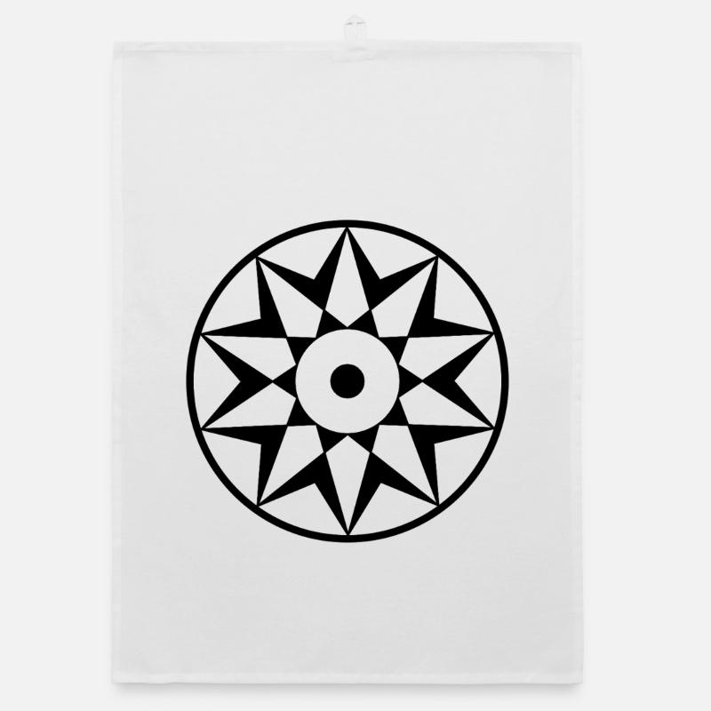 Celestial Decagram Mandala Organic dish towel