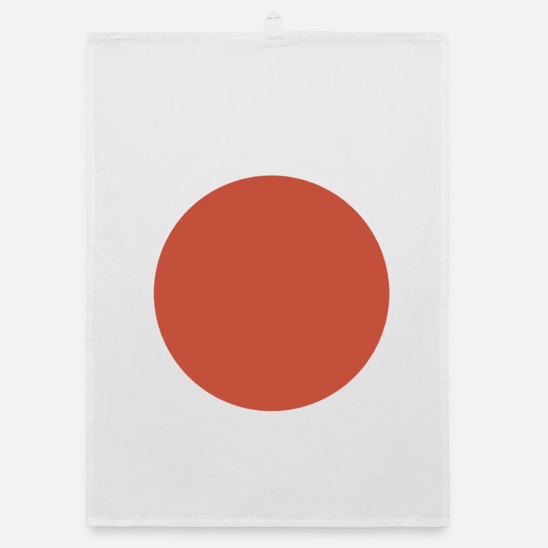 Abstract Earth Tones Pattern - Circle in Dark Red Organic dish towel