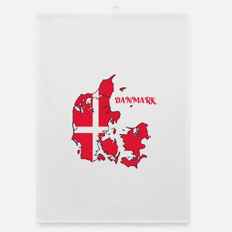 Denmark Map with Flag Organic dish towel