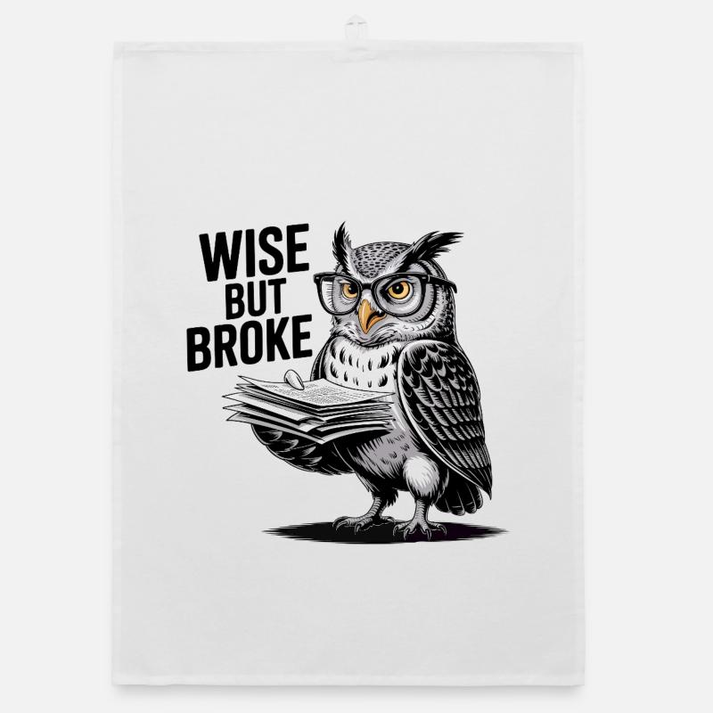 Weise, aber pleite Eule Organic Geschirrtuch