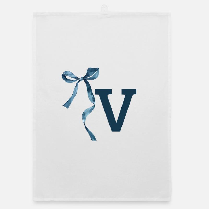 Monogram v gift idea Organic dish towel
