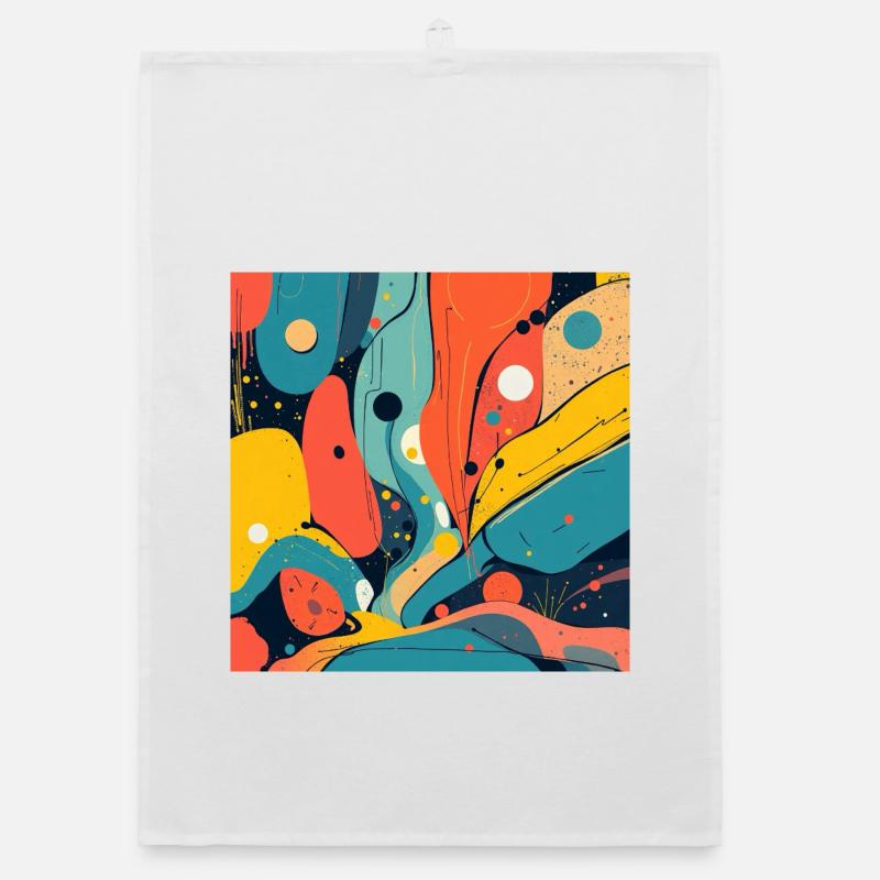 Explosion de couleurs abstraites dans des tons chauds Torchon bio