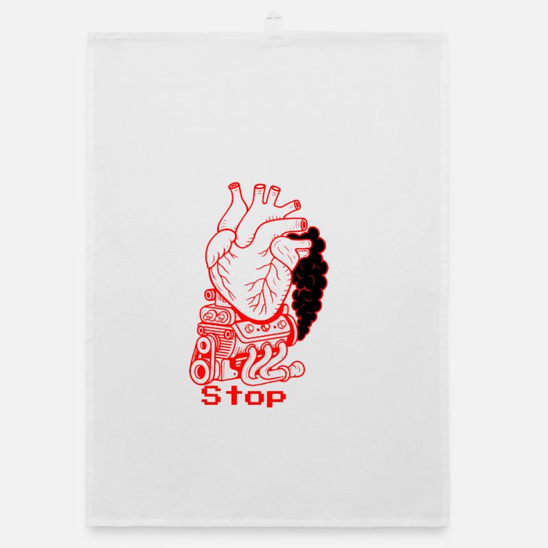 Traffic message Heart Attack Organic dish towel