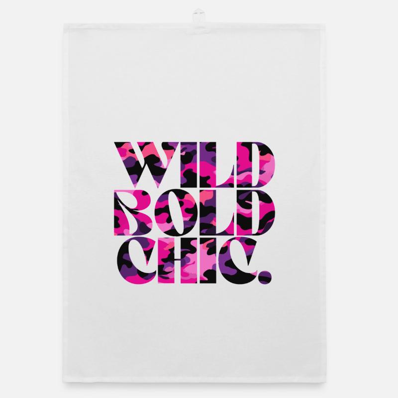 Wild Bold Chic Camo Muster Design Organic Geschirrtuch