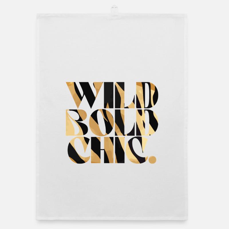 Wild Bold Chic Print Typography Organic dish towel
