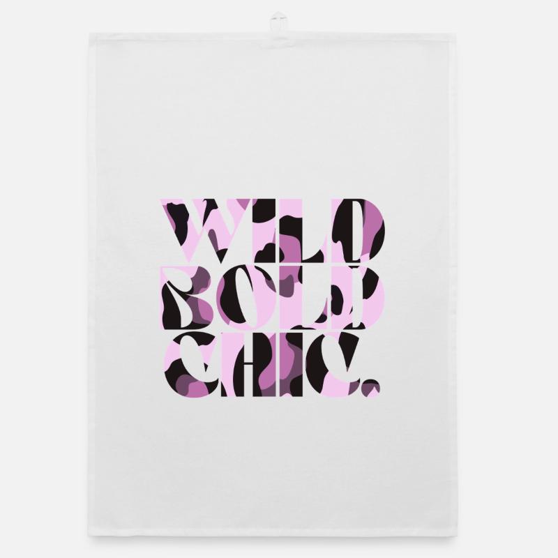Wild Bold Chic Camo Typografie Organic Geschirrtuch