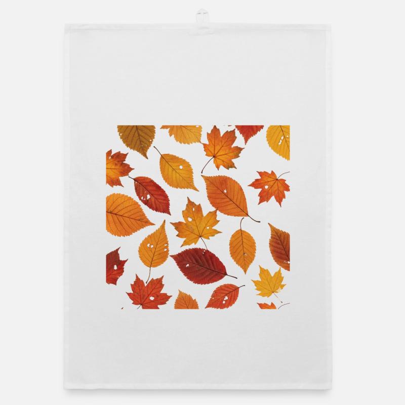 Autumn Leaf Pattern Organic dish towel
