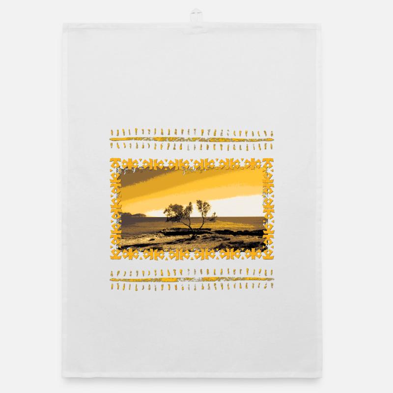 Arbre de paysage de soirée dorée Can Picafort Torchon bio