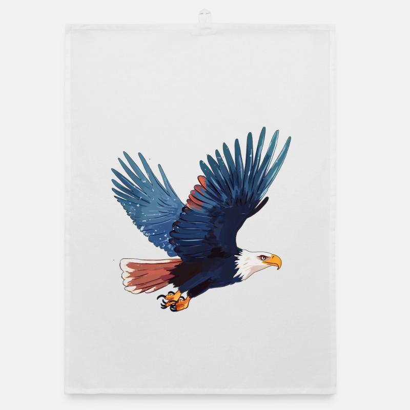 White-tailed eagle in flight Organic dish towel