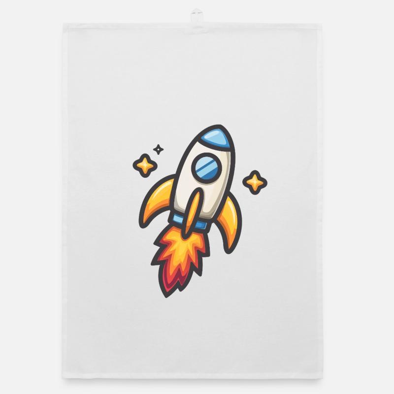 Conception de dessin animé de lancement de fusée Torchon bio