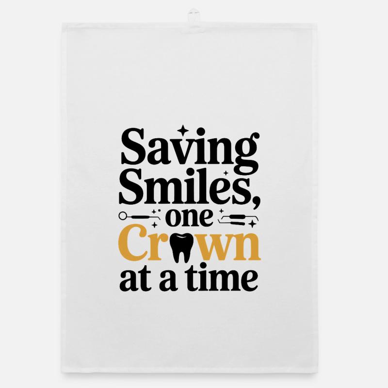Dental Lab Technician Crown Maker Design  Organic dish towel