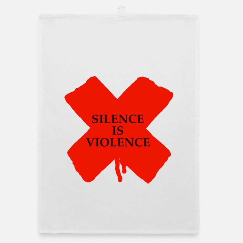 Silence is Violence - Organic Geschirrtuch - Weiß