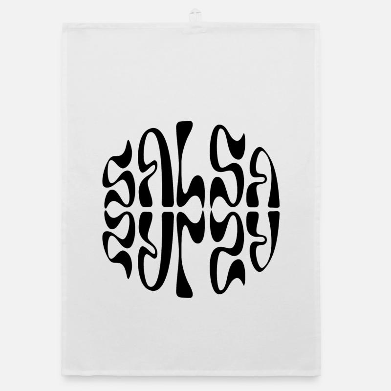 Salsa typographic logo design Organic dish towel