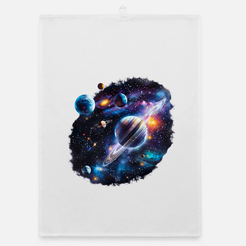 Galactic Planetary System Pattern Organic dish towel
