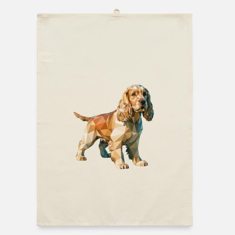 Cocker Spaniel - Cooles Low-Poly-Logo Organic Geschirrtuch
