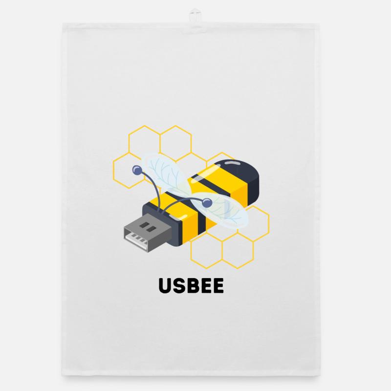 USBEE - Cute USB Bee Pun Organic dish towel