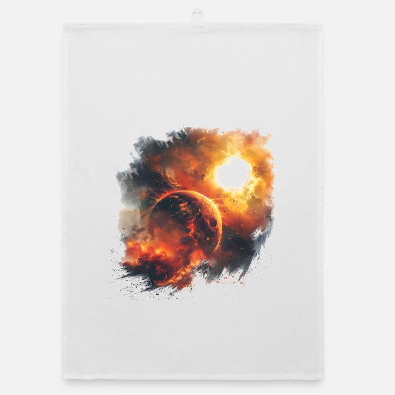 Tempête de feu du cosmos planétaire Torchon bio