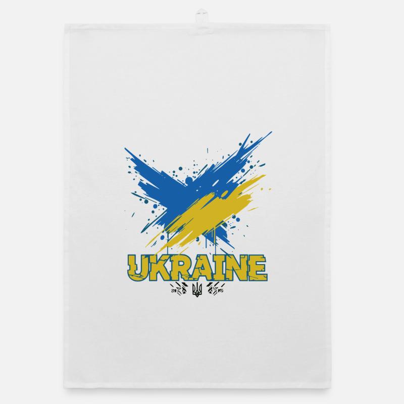 Drapeau de l’Ukraine Splash Art Torchon bio